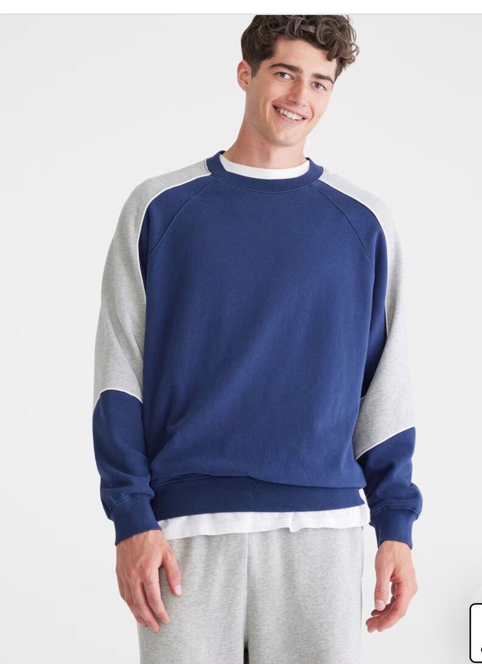 NWT Aeropostale Cloud Soft Colorblocked Crew Sweatshirt Mens sz M